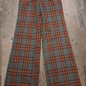 Vintage Gaslight Plaid Women's Trousers - Red Grey and Black | Size 0